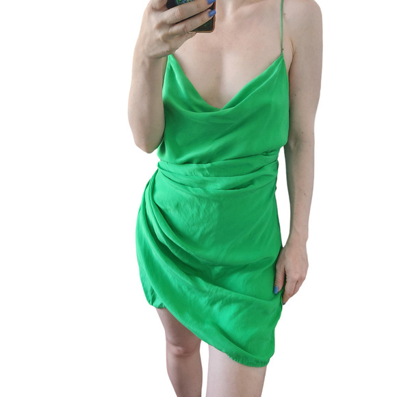 GAUGE81 Shiroi Silk Mini Green Dress 90s‎ Retro Inspired M Coquette - Picture 1 of 12